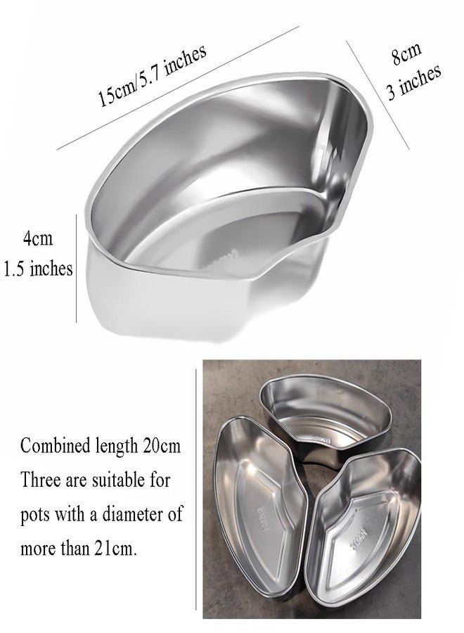 Ouliget Stainless Steel Triangular Food Steamer Box,Tray Dishes Box Tray Set With Plastic Cover,Mini Steamer Cookers Insert Pot Food Holder,3Pieces - Image 2
